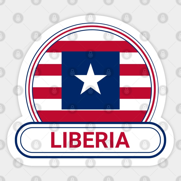 Liberia Country Badge - Liberia Flag Sticker by Yesteeyear
